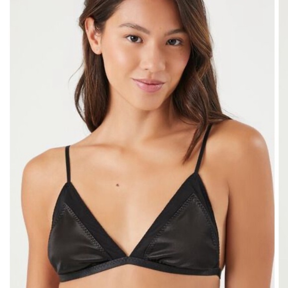 Satin Triangle Lingerie Bralette - Picture 1 of 7